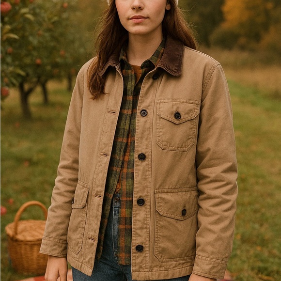 Lands' End Jackets & Blazers - Womens tan barn chore Field Jacket size large Lands’ End